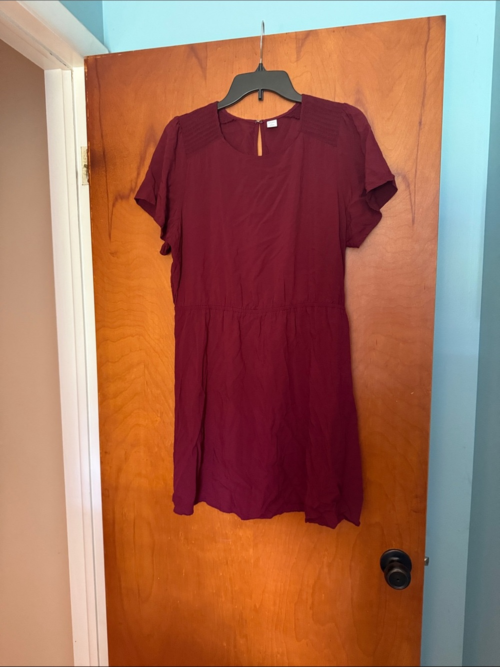Old Navy Burgundy Short Sleeve Casual Dress